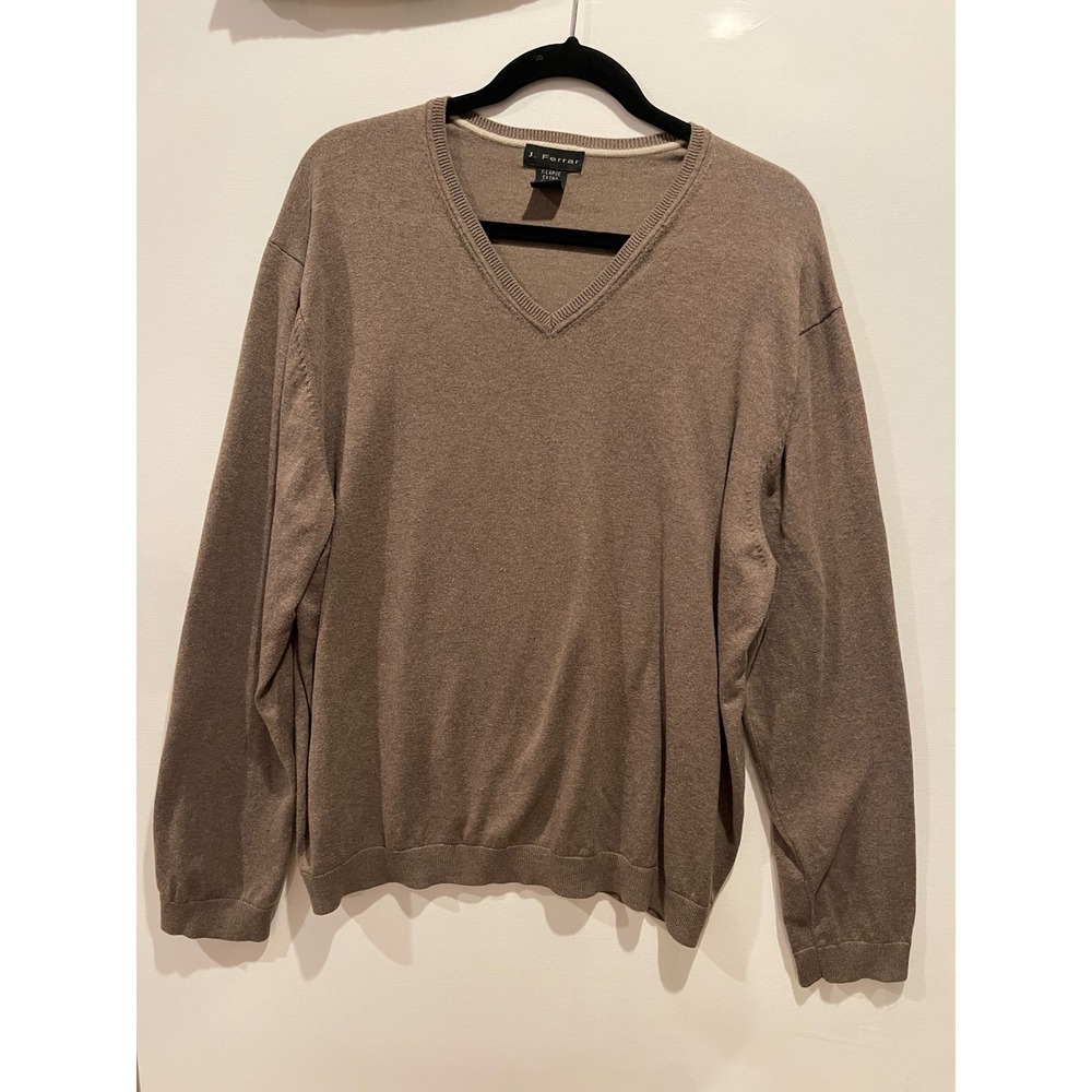 Mens V-neck Pullover XL Cotton Blend